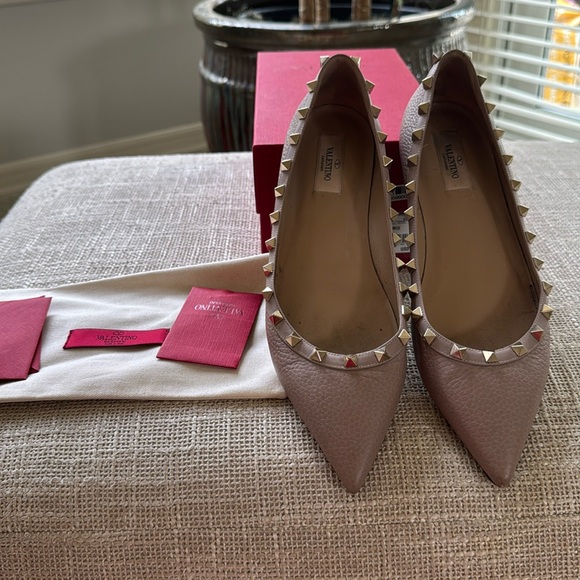 GUC Valentino Rockstud Ballerina Flats Size 41 - Picture 1 of 8